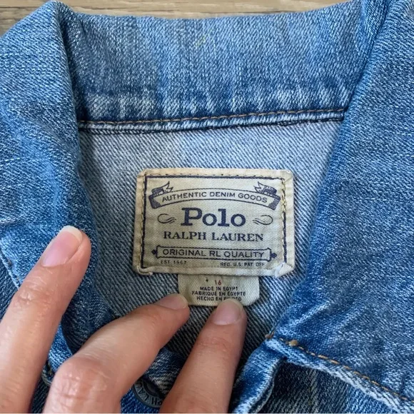 POLO Ralph Lauren Distressed Denim Jacket Size 16 - Picture 6 of 10